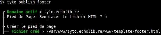 [tyto publish template], pour construire le pied de page du site officiel