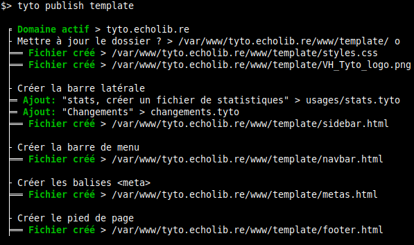 [tyto publish template] construit tous les fichiers HTML des modules dans le site web officiel